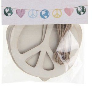 6.5' Summer Craft Wood Peace Love Earth Garland 8pc
